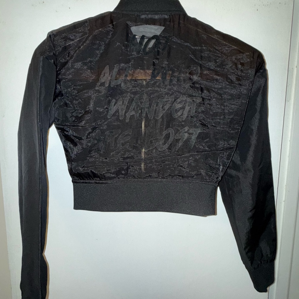 Black Women's Bomber Jacket - Picture 2 of 9